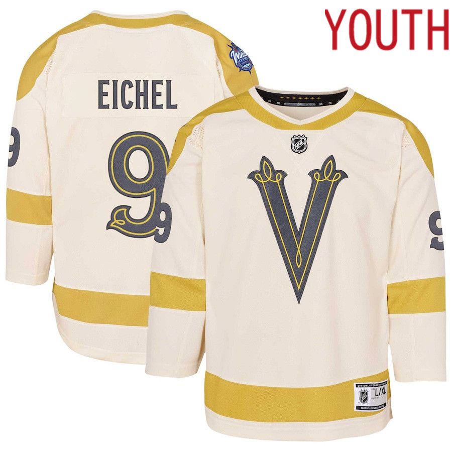 Youth Vegas Golden Knights #9 Jack Eichel Cream 2024 NHL Winter Classic Premier Player Jersey->youth nhl jersey->Youth Jersey